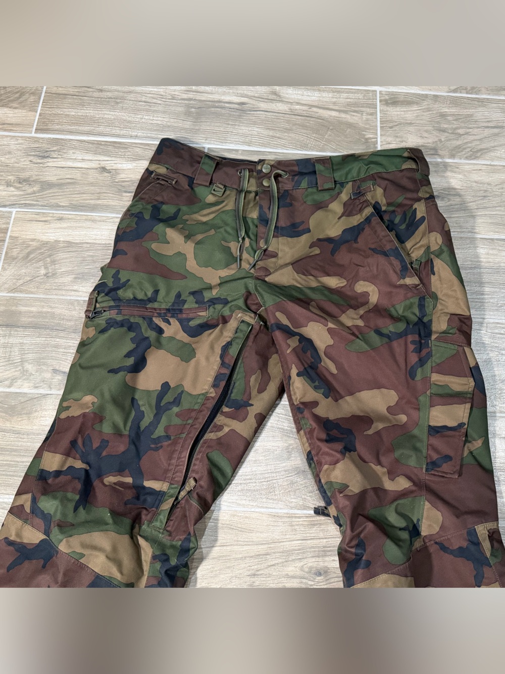 Nike ACG Ski Snow Pants Storm Fit Mens Large Camo Lined Black Vintage Snowboar - Picture 4 of 13